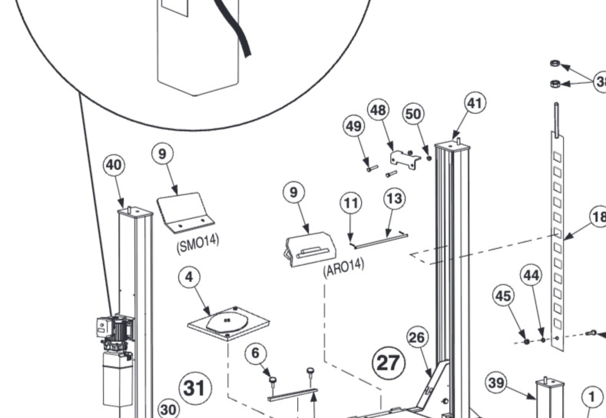 Highlighted location of this part in an interactive parts breakdown
